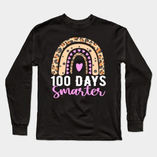 100Th Day Of School Teacher Student 100 Days Smarter Rainbow Long Sleeve T-Shirt